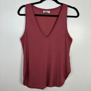 BABATON Burgandy V Neck Sleeveless Tank‎ Top Size S